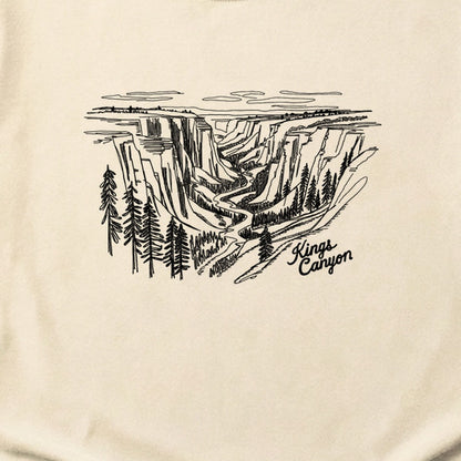 Kings Canyon Line Drawing Cotton T-Shirt