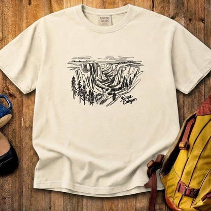 Kings Canyon Line Drawing Cotton T-Shirt
