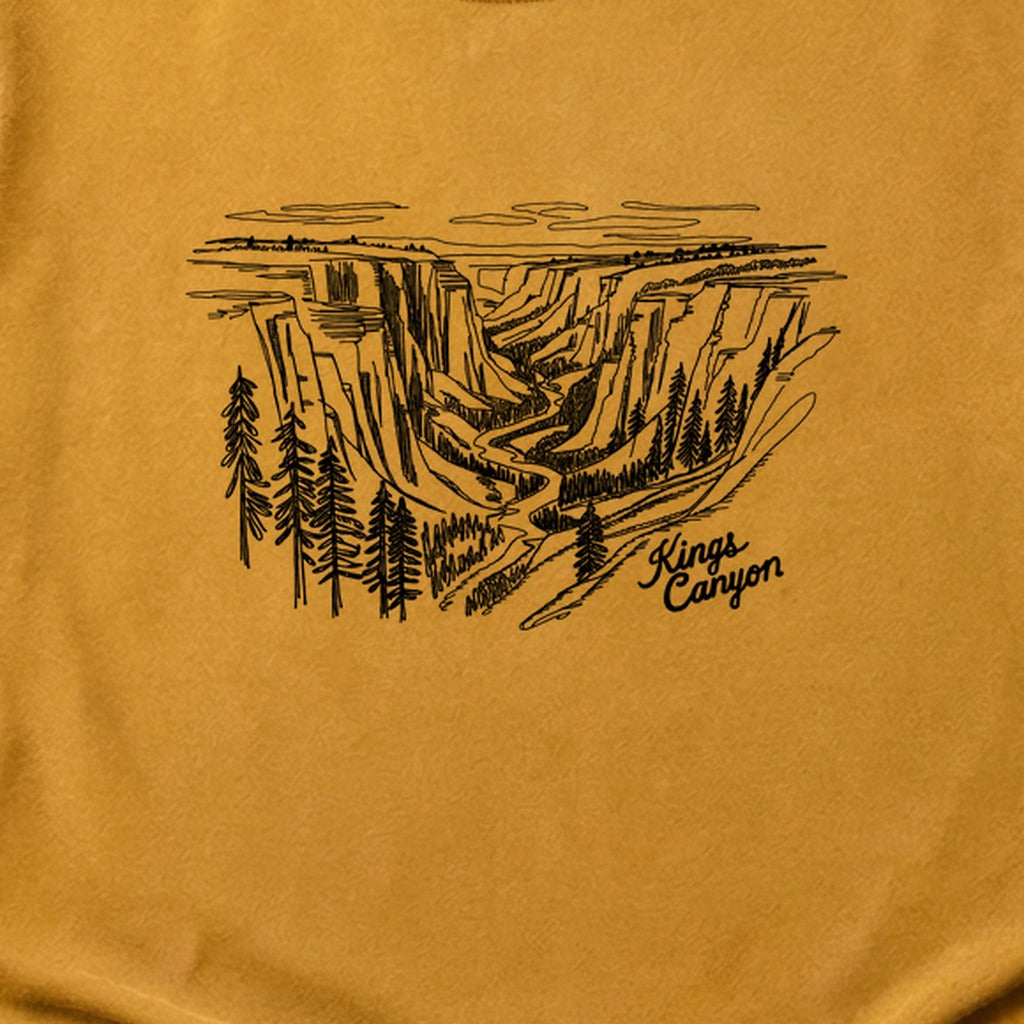 Kings Canyon Line Drawing Cotton T-Shirt