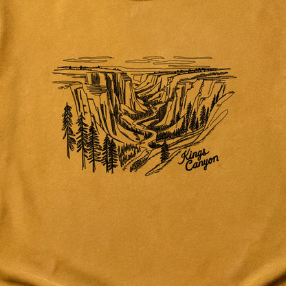 Kings Canyon Line Drawing Cotton T-Shirt