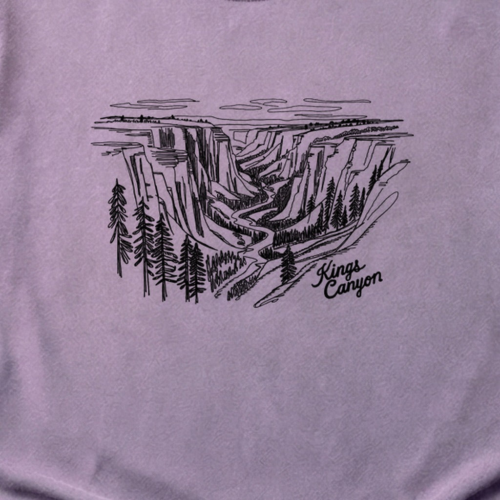 Kings Canyon Line Drawing Cotton T-Shirt