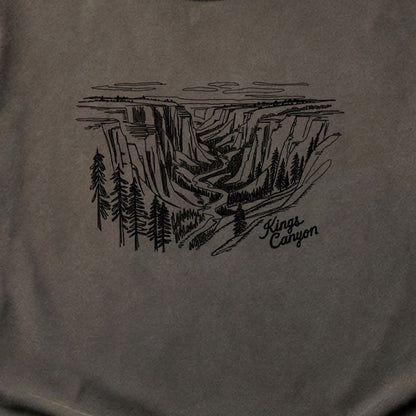 Kings Canyon Line Drawing Cotton T-Shirt