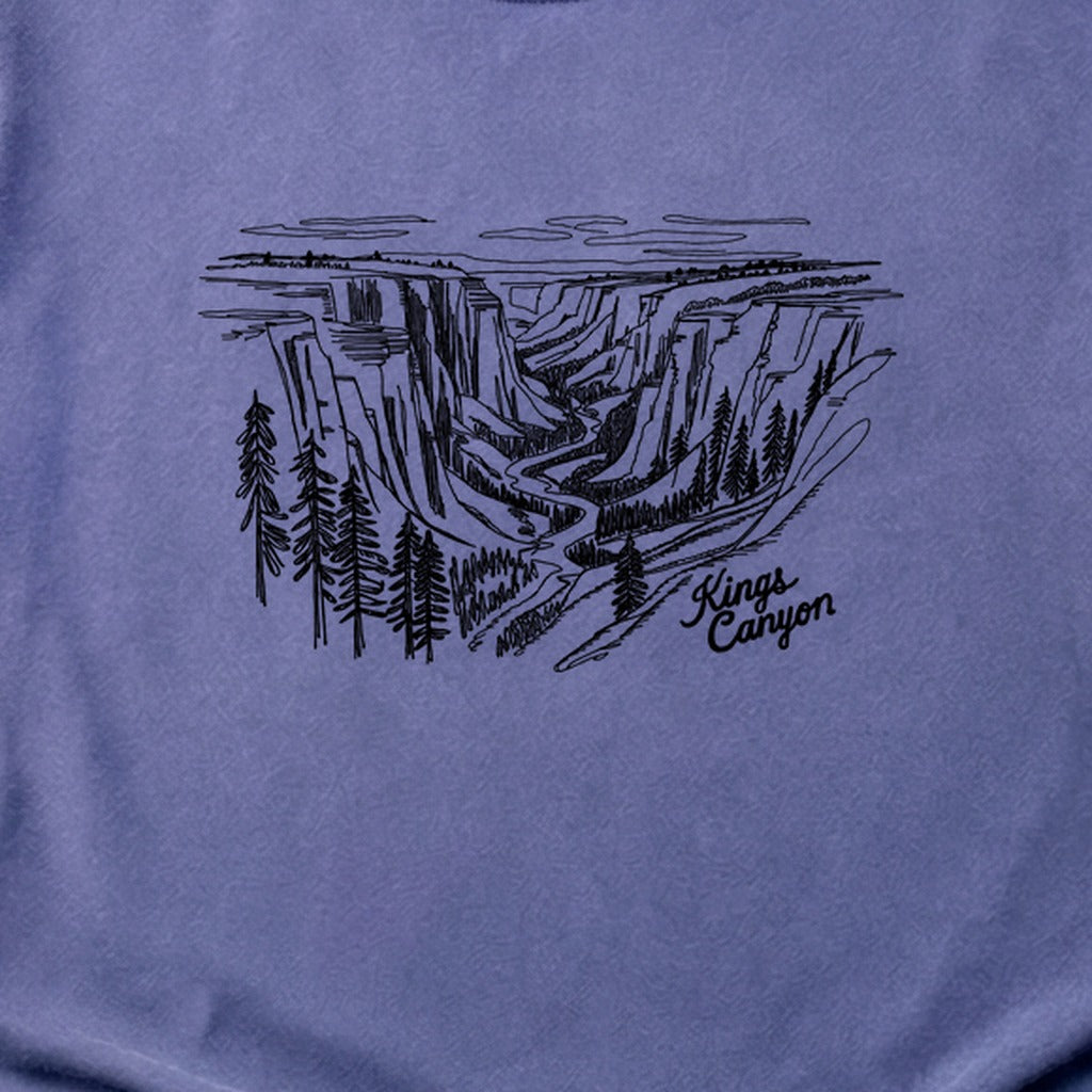 Kings Canyon Line Drawing Cotton T-Shirt