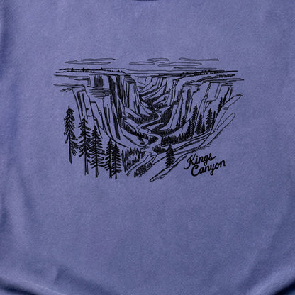 Kings Canyon Line Drawing Cotton T-Shirt