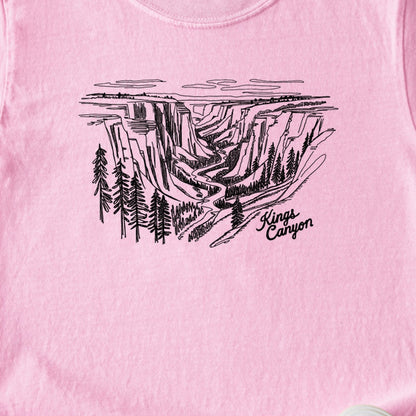 Kings Canyon Line Drawing Kids Cotton T-Shirt
