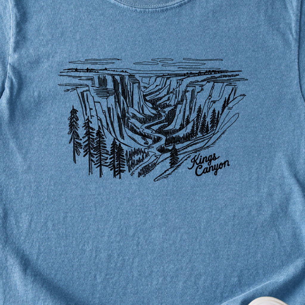Kings Canyon Line Drawing Kids Cotton T-Shirt