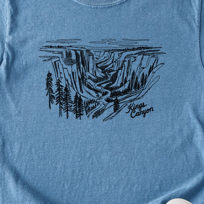 Kings Canyon Line Drawing Kids Cotton T-Shirt