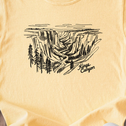 Kings Canyon Line Drawing Kids Cotton T-Shirt