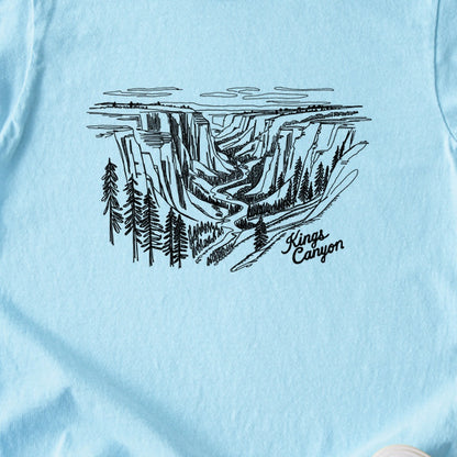 Kings Canyon Line Drawing Kids Cotton T-Shirt