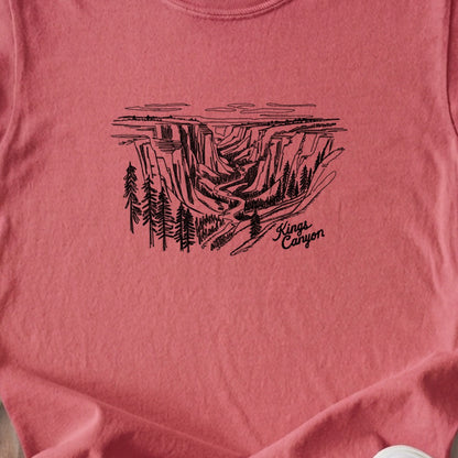 Kings Canyon Line Drawing Kids Cotton T-Shirt