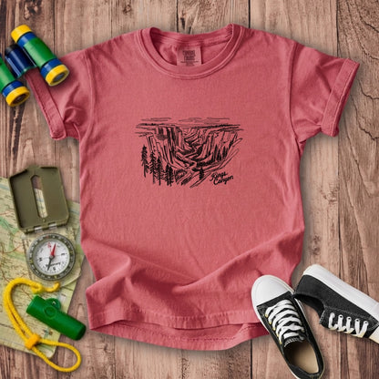 Kings Canyon Line Drawing Kids Cotton T-Shirt