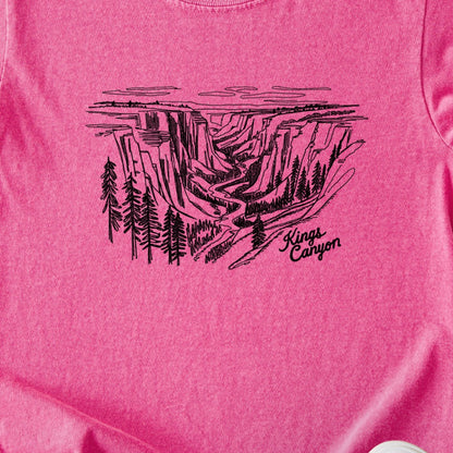 Kings Canyon Line Drawing Kids Cotton T-Shirt