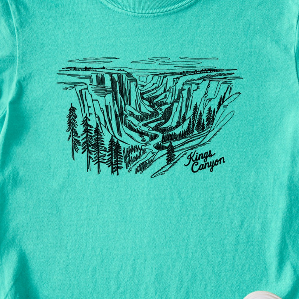 Kings Canyon Line Drawing Kids Cotton T-Shirt