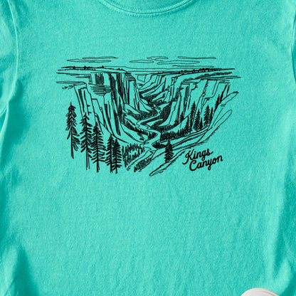 Kings Canyon Line Drawing Kids Cotton T-Shirt