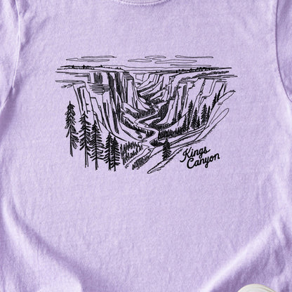 Kings Canyon Line Drawing Kids Cotton T-Shirt
