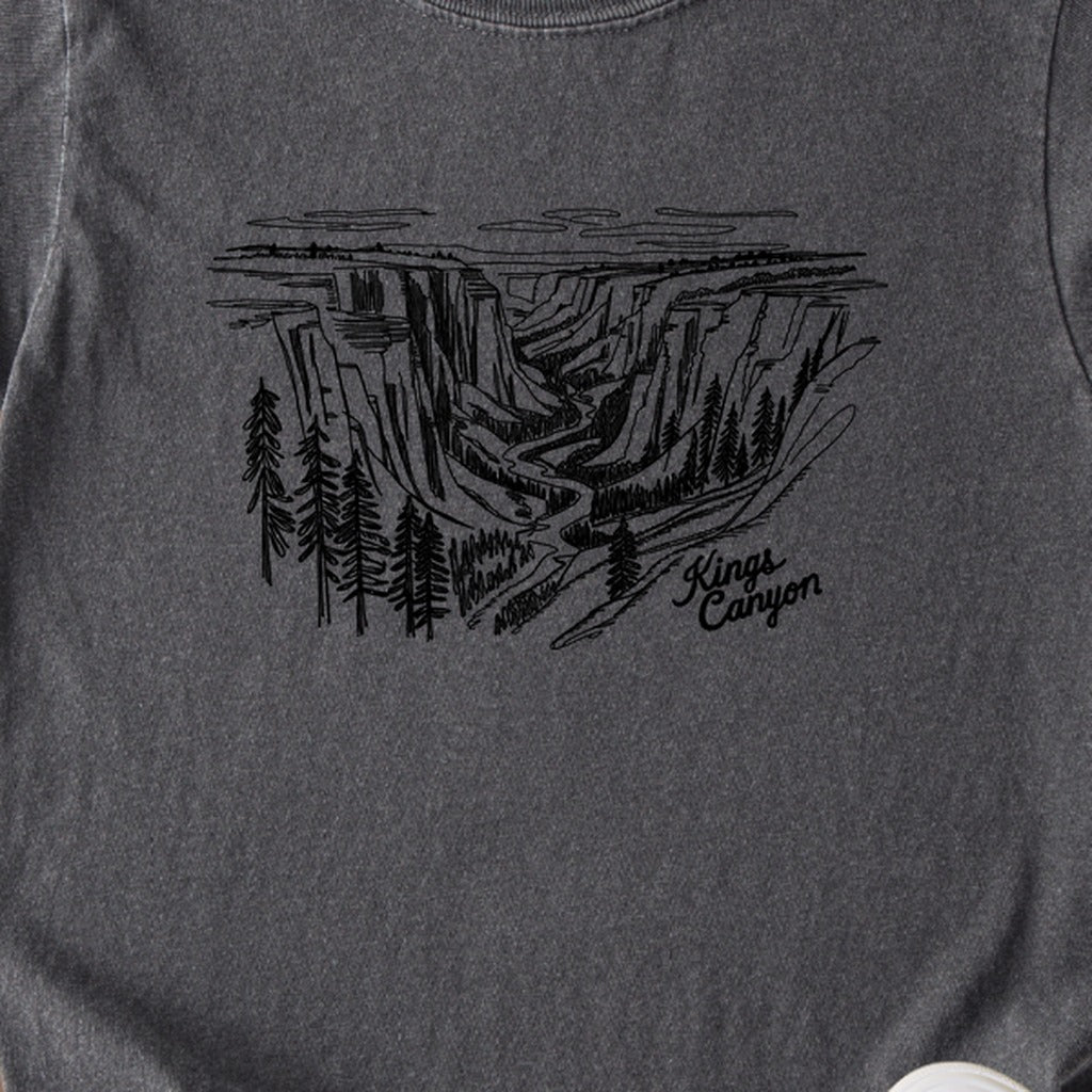 Kings Canyon Line Drawing Kids Cotton T-Shirt