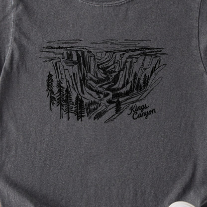 Kings Canyon Line Drawing Kids Cotton T-Shirt
