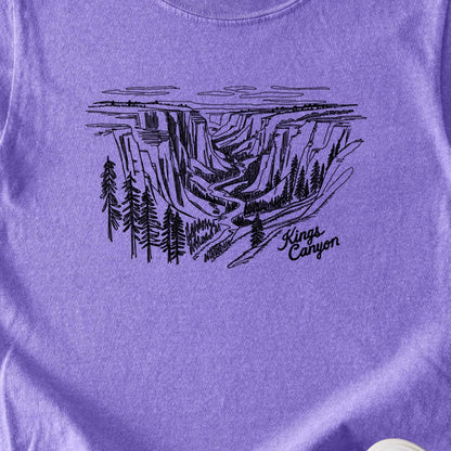 Kings Canyon Line Drawing Kids Cotton T-Shirt