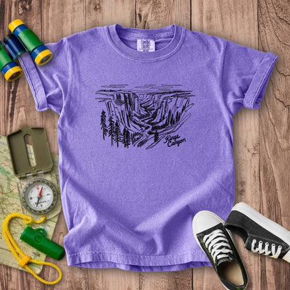 Kings Canyon Line Drawing Kids Cotton T-Shirt