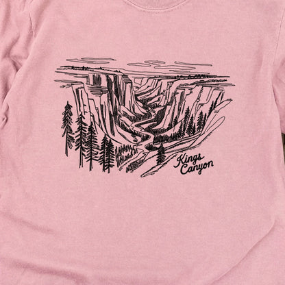 Kings Canyon Line Drawing Cotton Long Sleeve