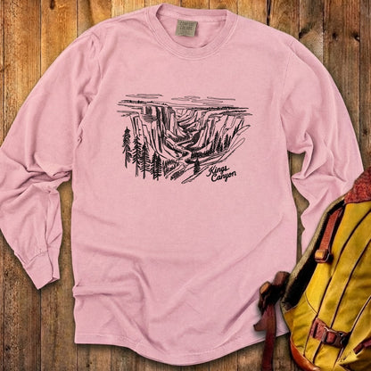 Kings Canyon Line Drawing Cotton Long Sleeve