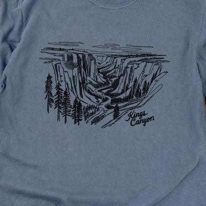 Kings Canyon Line Drawing Cotton Long Sleeve