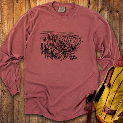 Kings Canyon Line Drawing Cotton Long Sleeve