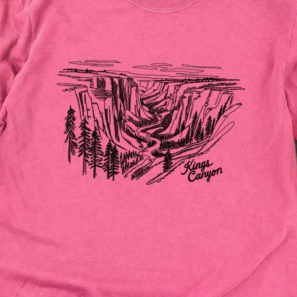 Kings Canyon Line Drawing Cotton Long Sleeve