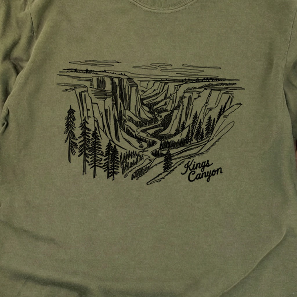 Kings Canyon Line Drawing Cotton Long Sleeve
