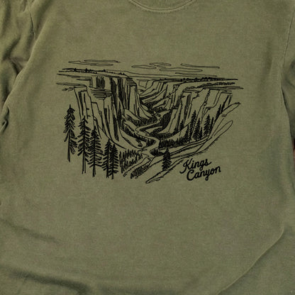Kings Canyon Line Drawing Cotton Long Sleeve