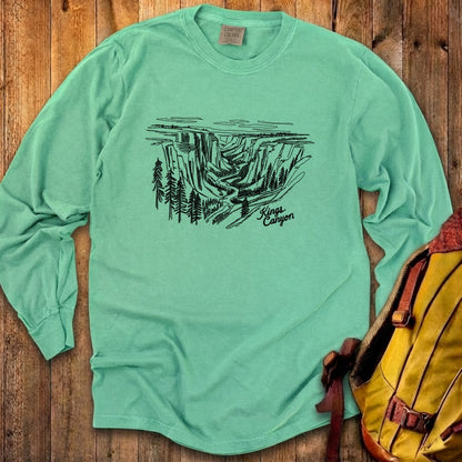 Kings Canyon Line Drawing Cotton Long Sleeve