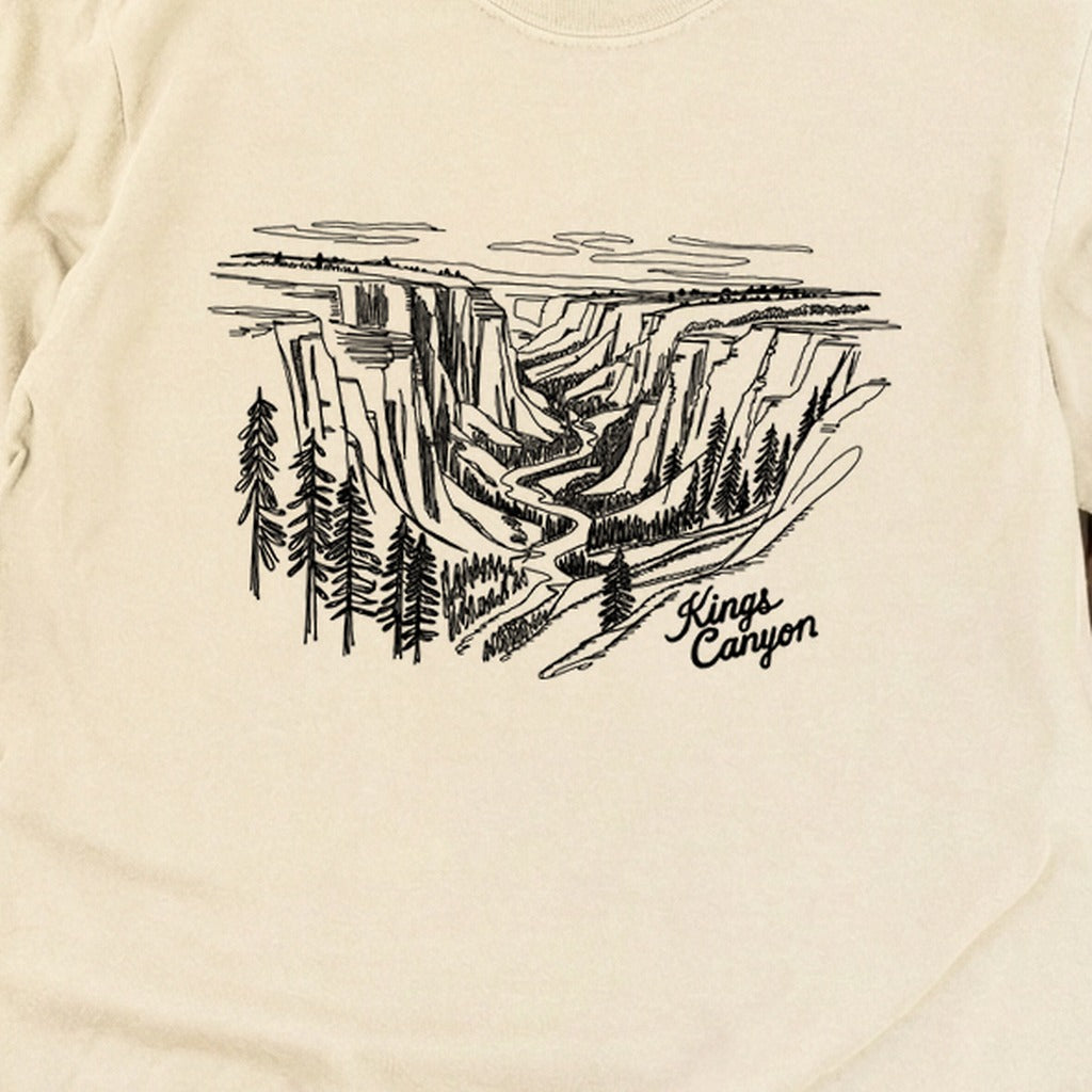 Kings Canyon Line Drawing Cotton Long Sleeve