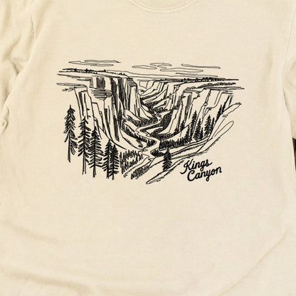 Kings Canyon Line Drawing Cotton Long Sleeve