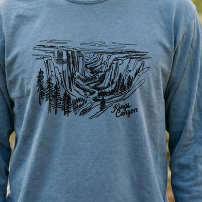 Kings Canyon Line Drawing Cotton Long Sleeve