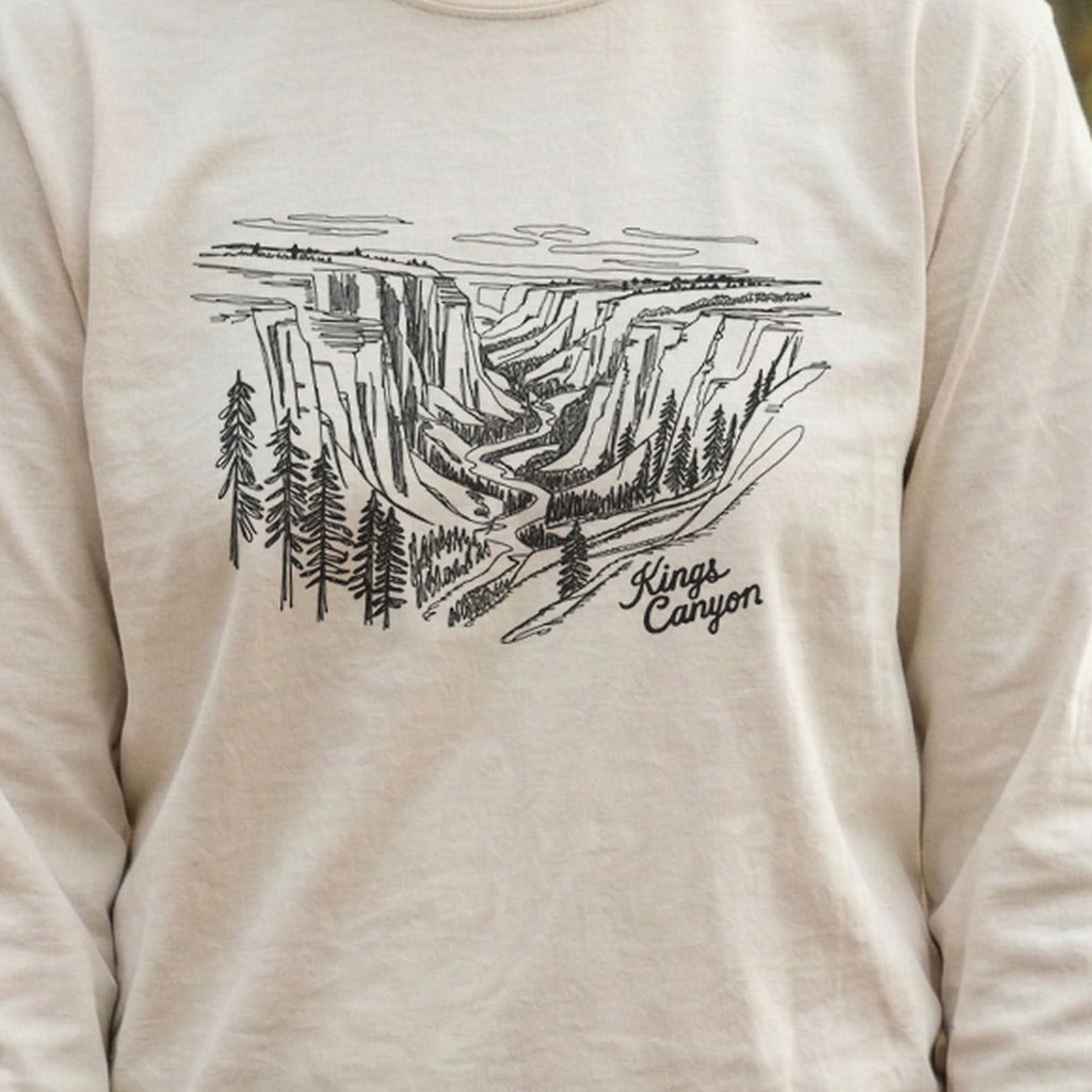 Kings Canyon Line Drawing Cotton Long Sleeve
