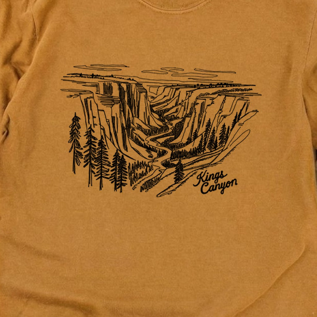 Kings Canyon Line Drawing Cotton Long Sleeve