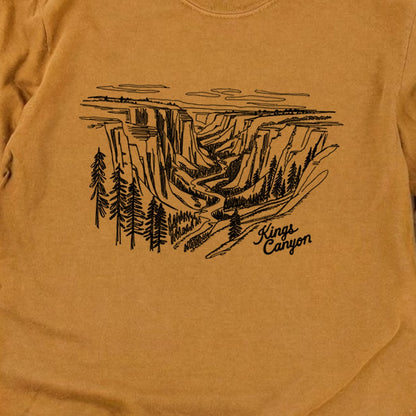 Kings Canyon Line Drawing Cotton Long Sleeve