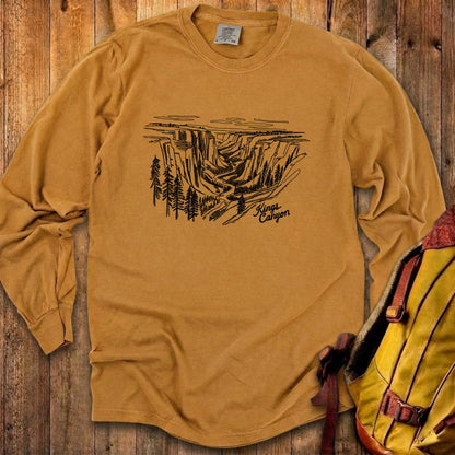 Kings Canyon Line Drawing Cotton Long Sleeve