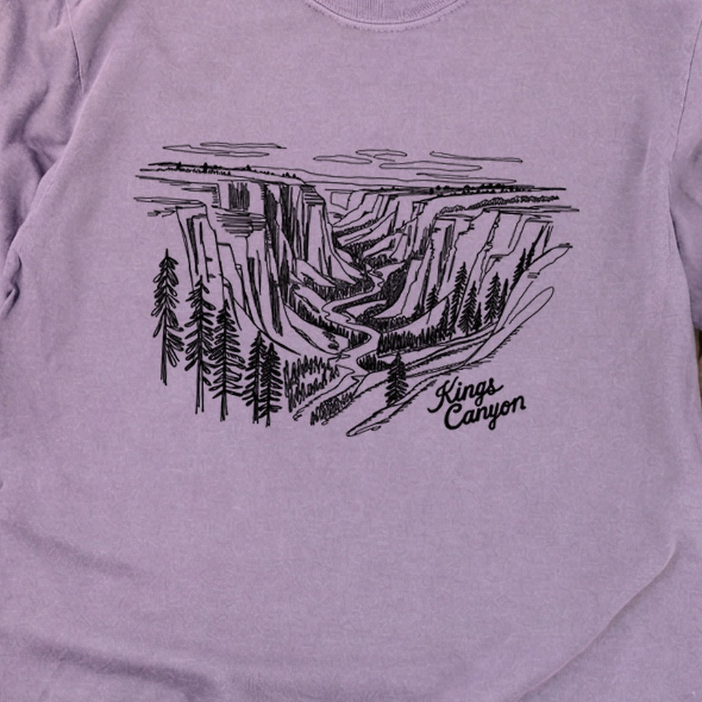 Kings Canyon Line Drawing Cotton Long Sleeve