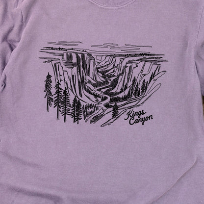 Kings Canyon Line Drawing Cotton Long Sleeve