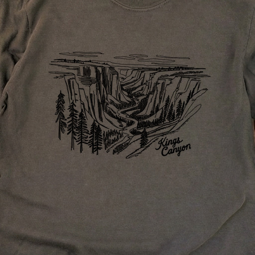 Kings Canyon Line Drawing Cotton Long Sleeve