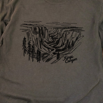 Kings Canyon Line Drawing Cotton Long Sleeve