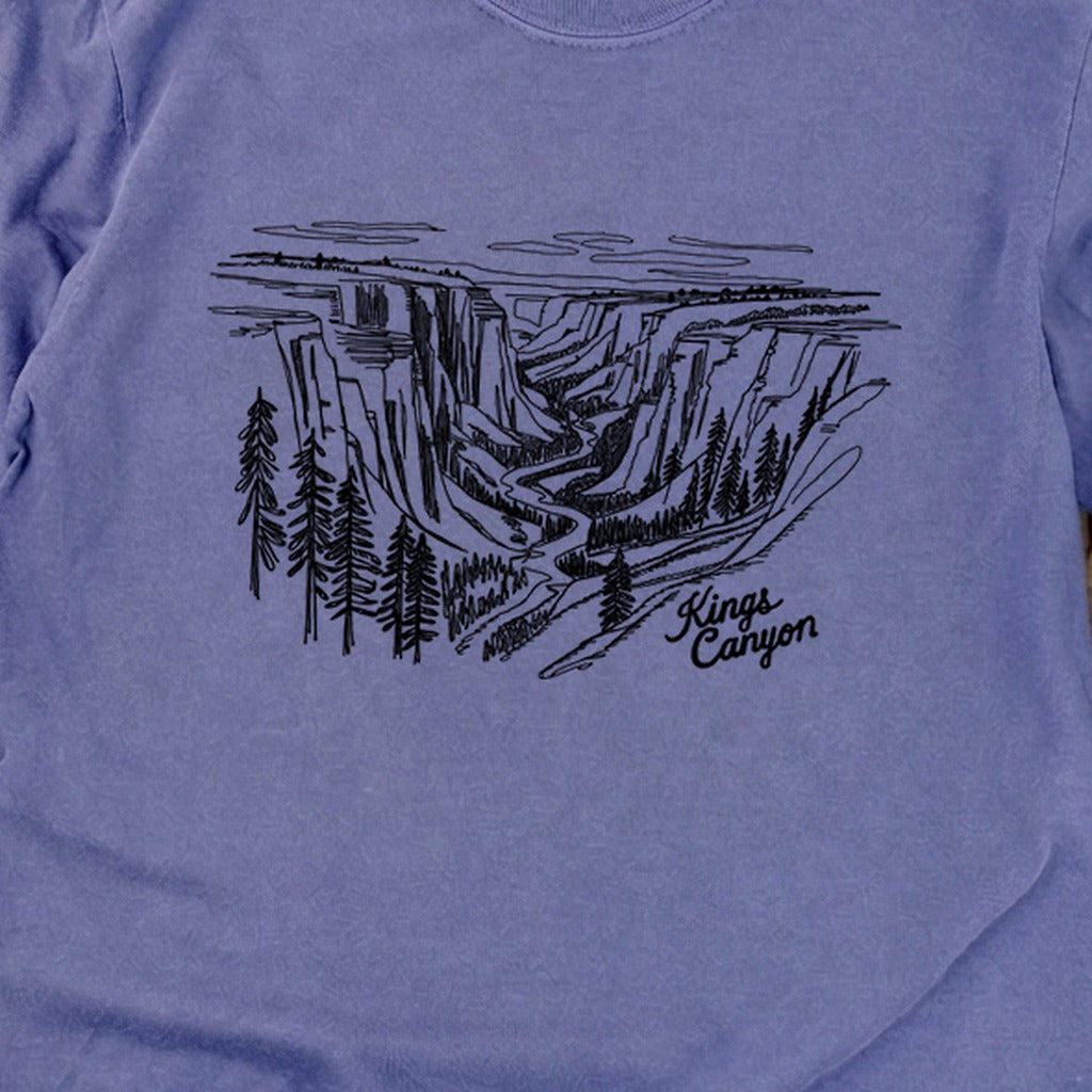 Kings Canyon Line Drawing Cotton Long Sleeve