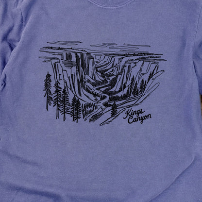 Kings Canyon Line Drawing Cotton Long Sleeve