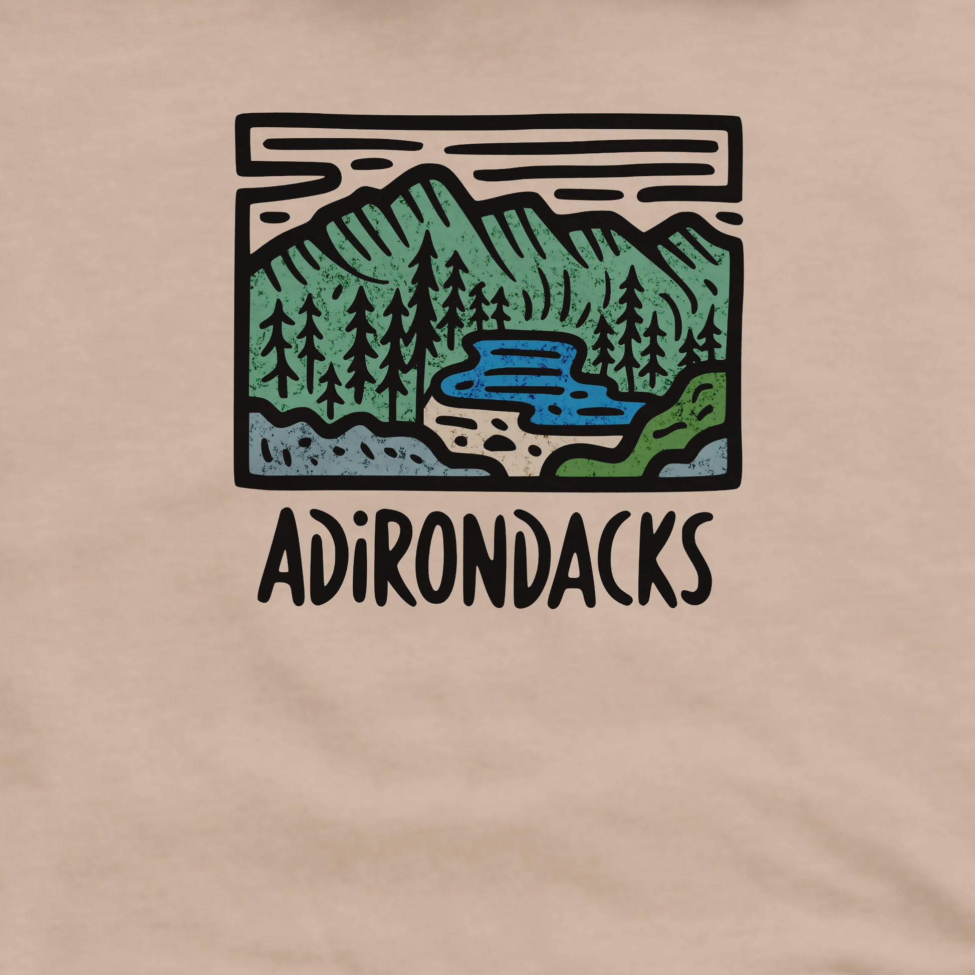 Adirondack Mountains Crewneck Sweatshirt Adventure and Outdoors Themed Sweatshirt