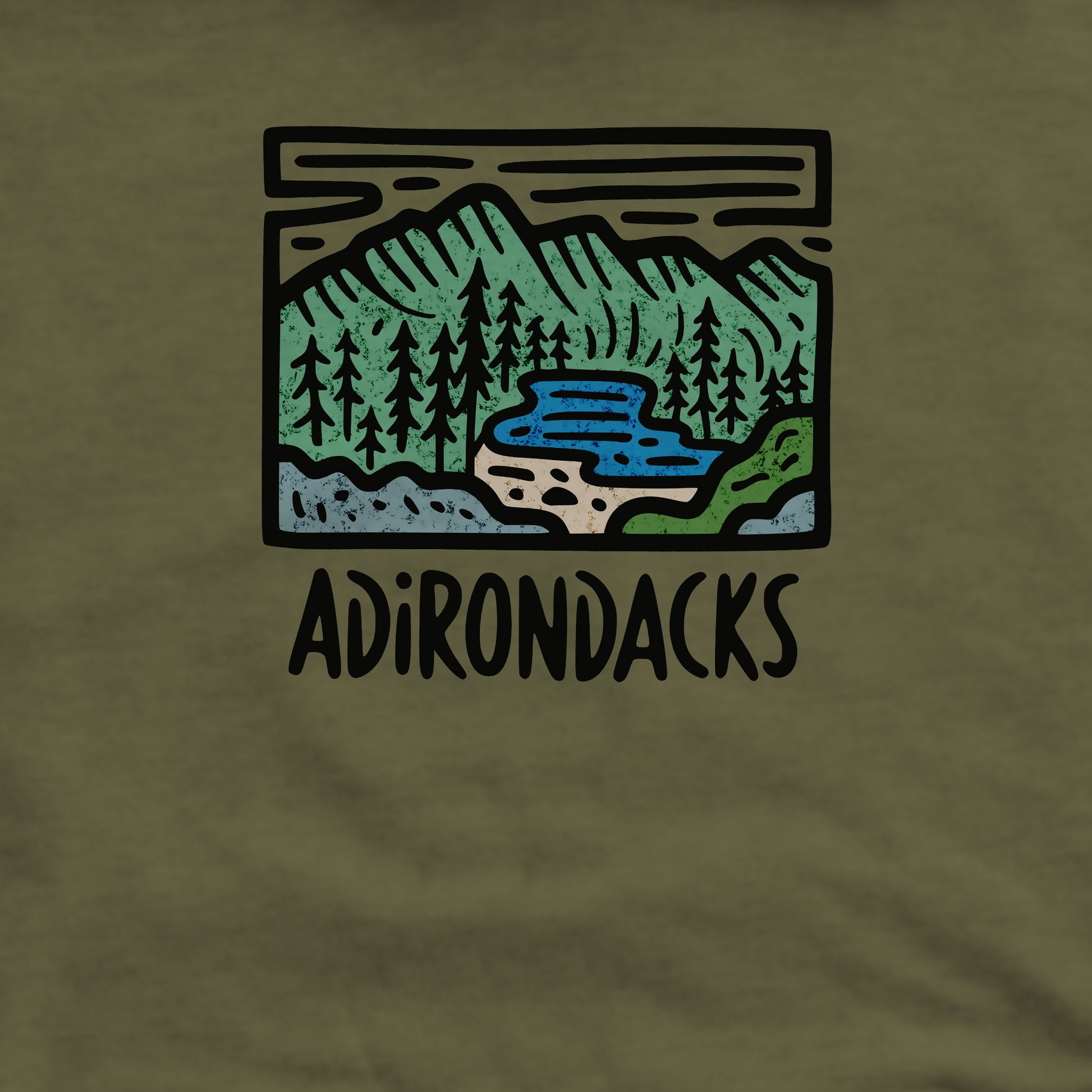 Adirondack Mountains Crewneck Sweatshirt Adventure and Outdoors Themed Sweatshirt