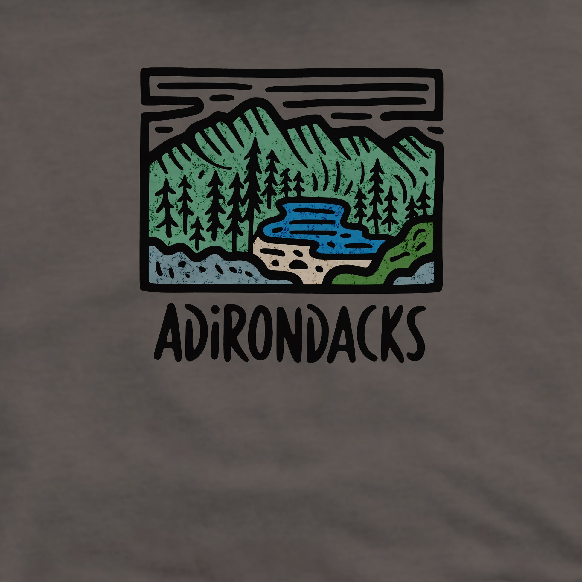 Adirondack Mountains Crewneck Sweatshirt Adventure and Outdoors Themed Sweatshirt