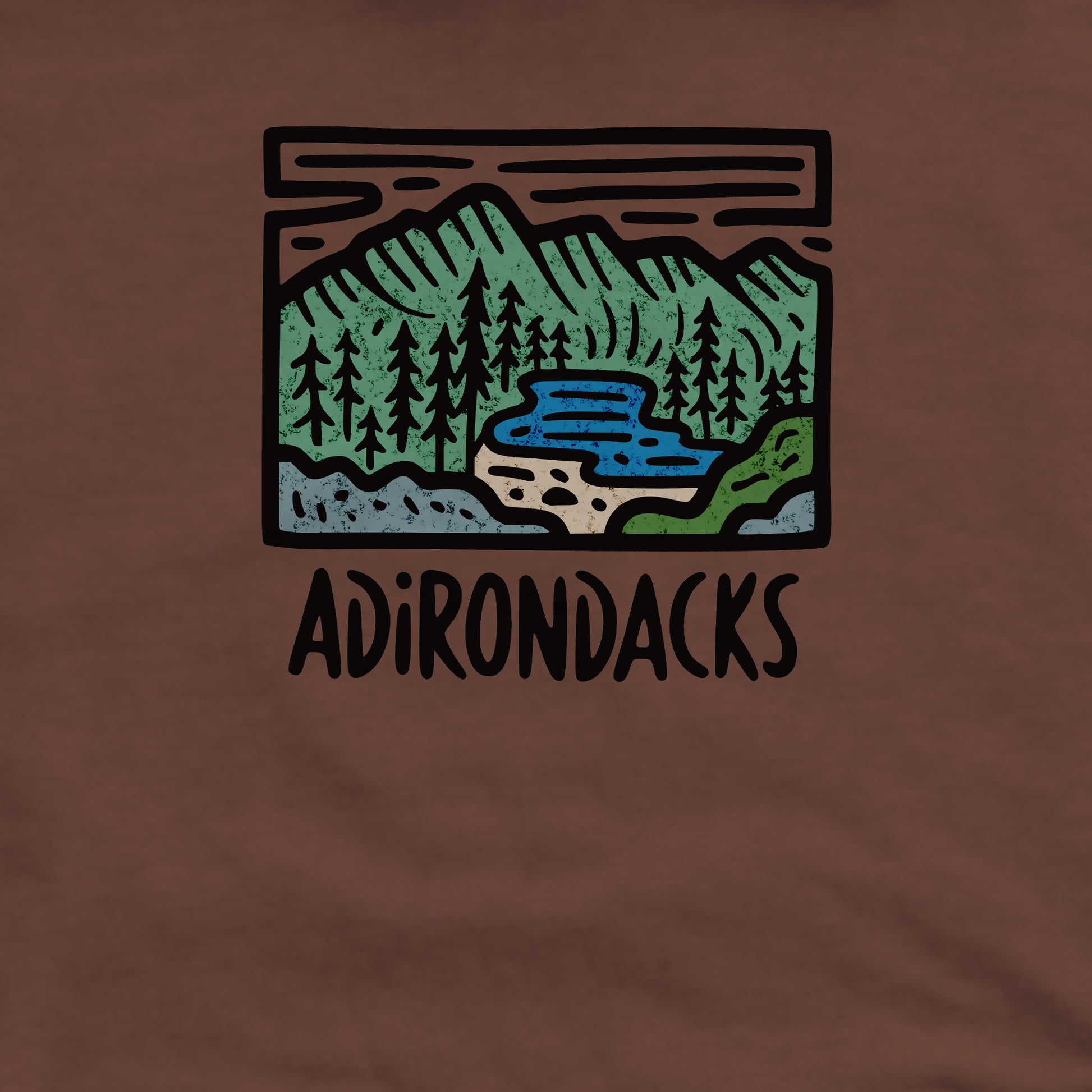 Adirondack Mountains Crewneck Sweatshirt Adventure and Outdoors Themed Sweatshirt