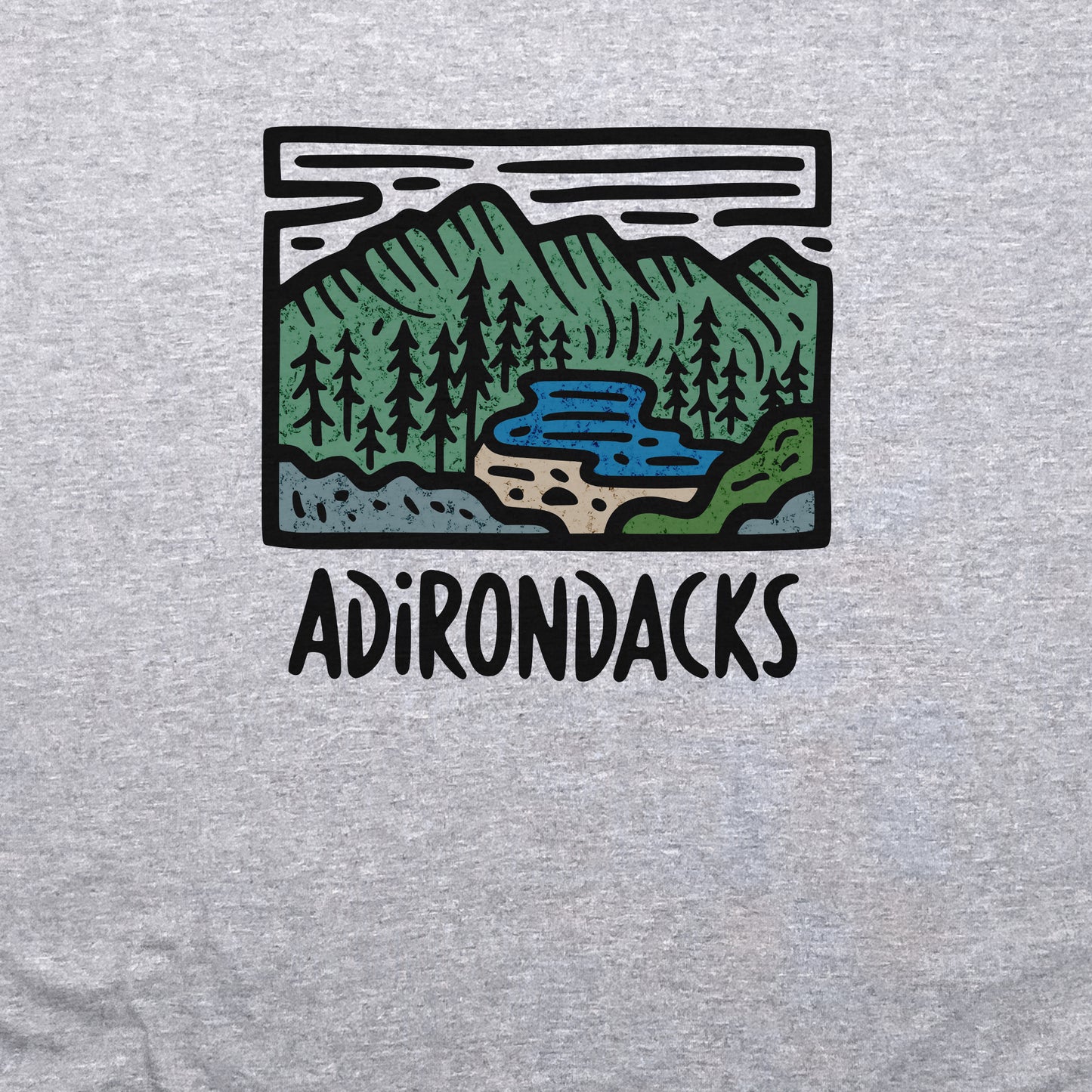 Adirondack Mountains Crewneck Sweatshirt Adventure and Outdoors Themed Sweatshirt