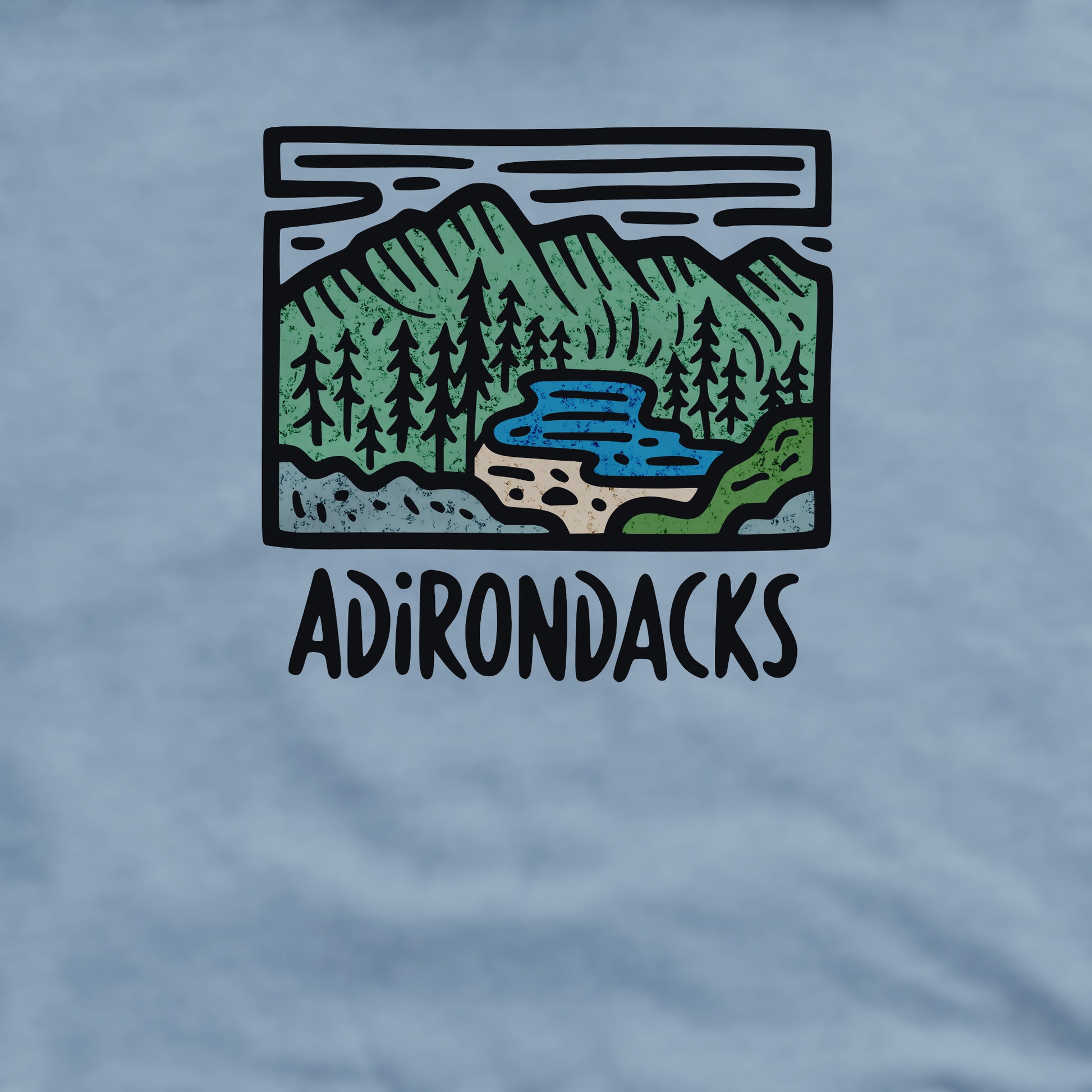 Adirondack Mountains Crewneck Sweatshirt Adventure and Outdoors Themed Sweatshirt